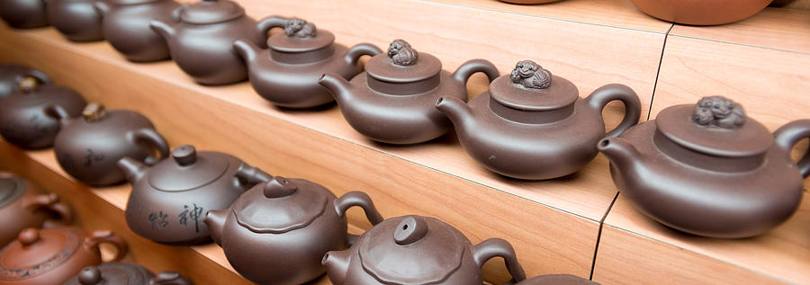 Teapot Photograph - Display Of Chinese Teapots, Chinatown #1 by Panoramic Images