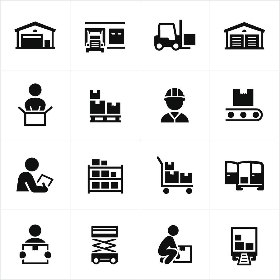 Distribution Warehouse Icons #1 Drawing by Appleuzr