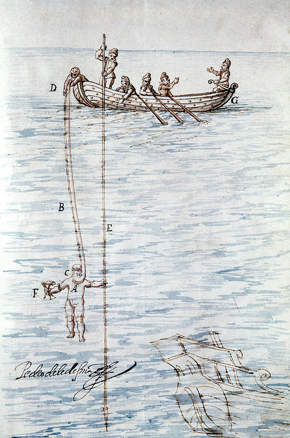 Diving Device, 1791 #1 Drawing by Granger Diving Device, 1791 #1 Drawing by Granger