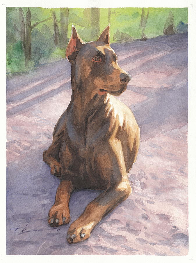 Doberman Puppy Pencil Portrait Drawing by Mike Theuer Doberman Puppy Pencil Portrait Drawing by Mike Theuer