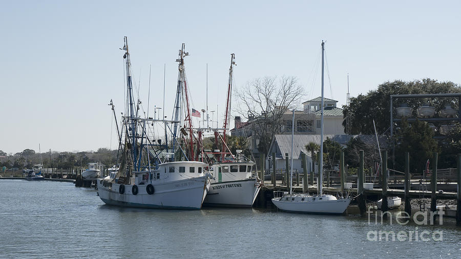 Docked Shrimp Boats #1 Photograph by Ules Barnwell