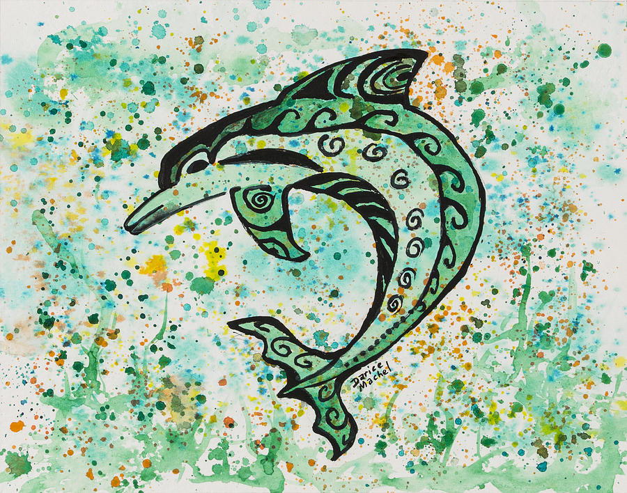 Dolphin 2 Painting by Darice Machel McGuire