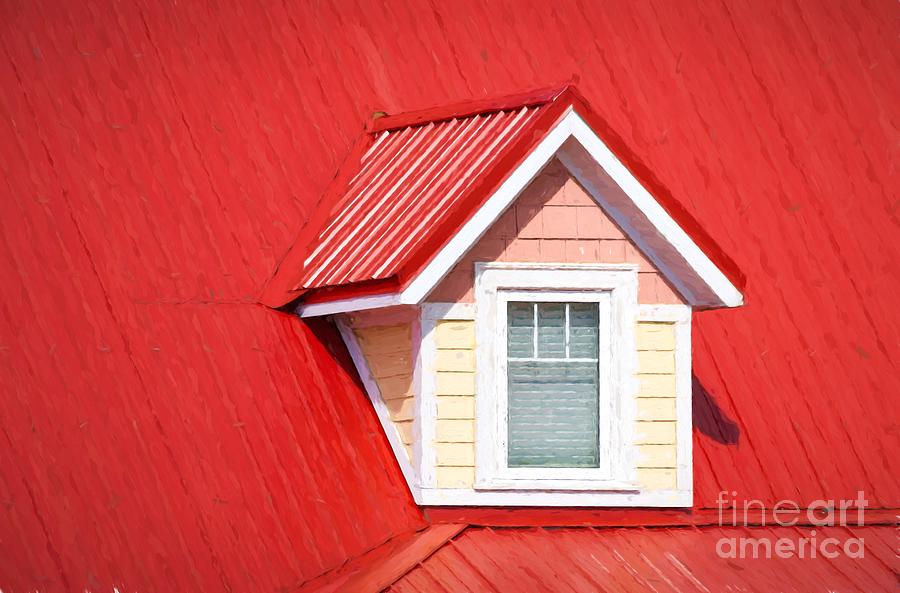 Dormer window on red roof #1 Photograph by Les Palenik