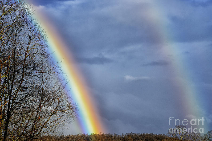 Double Rainbow over Mountain #2 Photograph by Thomas R Fletcher