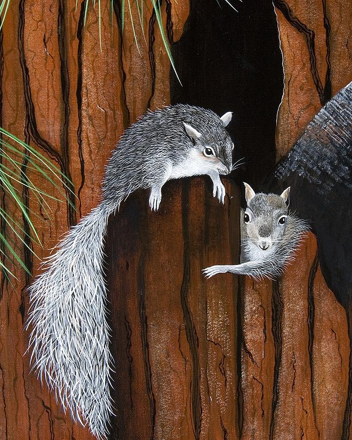 Double Trouble #1 Painting by Jennifer Lake