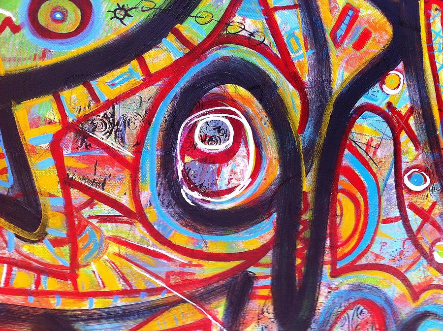 Down the Rabbit Hole detail Painting by Debra Jacobson - Fine Art America