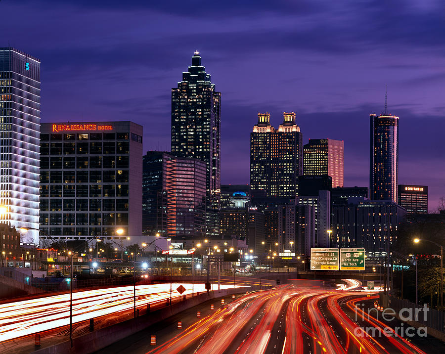 Downtown Atlanta Skyline At Dusk #1 Photograph by Rafael Macia