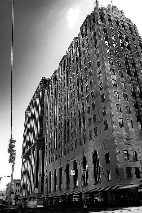 Architecture Photograph - Downtown Flint Black and White #1 by Scott Hovind