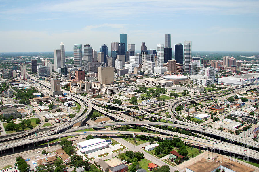 Houston Photograph - Downtown Houston Skyline #1 by Bill Cobb