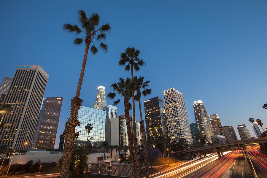 Downtown LA and 101 Photograph by Richard Nowitz - Fine Art America