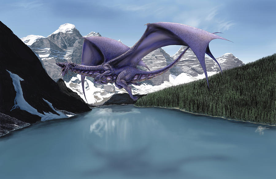 Dragon Lake #2 Painting by MGL Meiklejohn Graphics Licensing