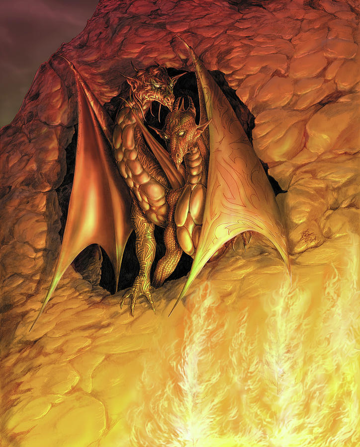Dragonfire #2 Painting by MGL Meiklejohn Graphics Licensing