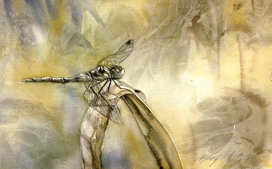Dragonfly Watercolor #2 Painting by Alfred Ng