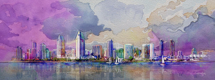 Dubai Skyline #1 Painting by Corporate Art Task Force