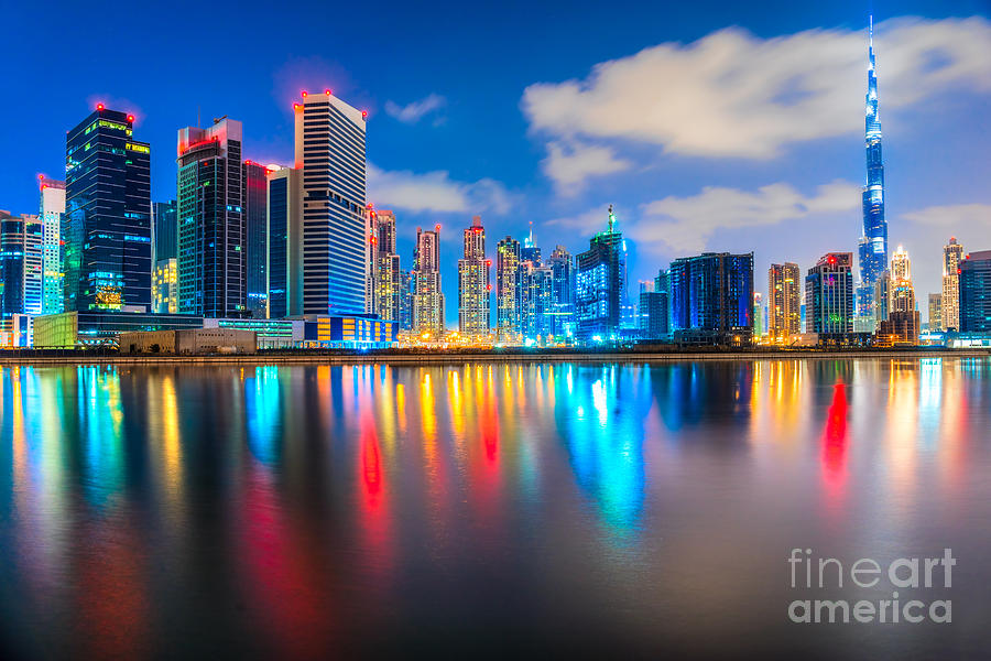 Dubai skyline  #1 Photograph by Luciano Mortula