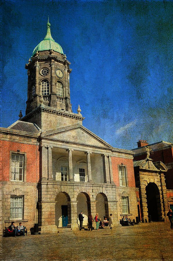 Vintage Photograph - Dublin Castle. Streets of Dublin. Painting Collection #1 by Jenny Rainbow