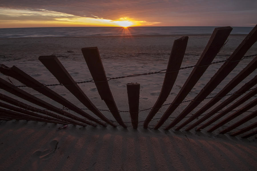 Dunes Fence At Sunrise #1 Photograph by Sven Brogren