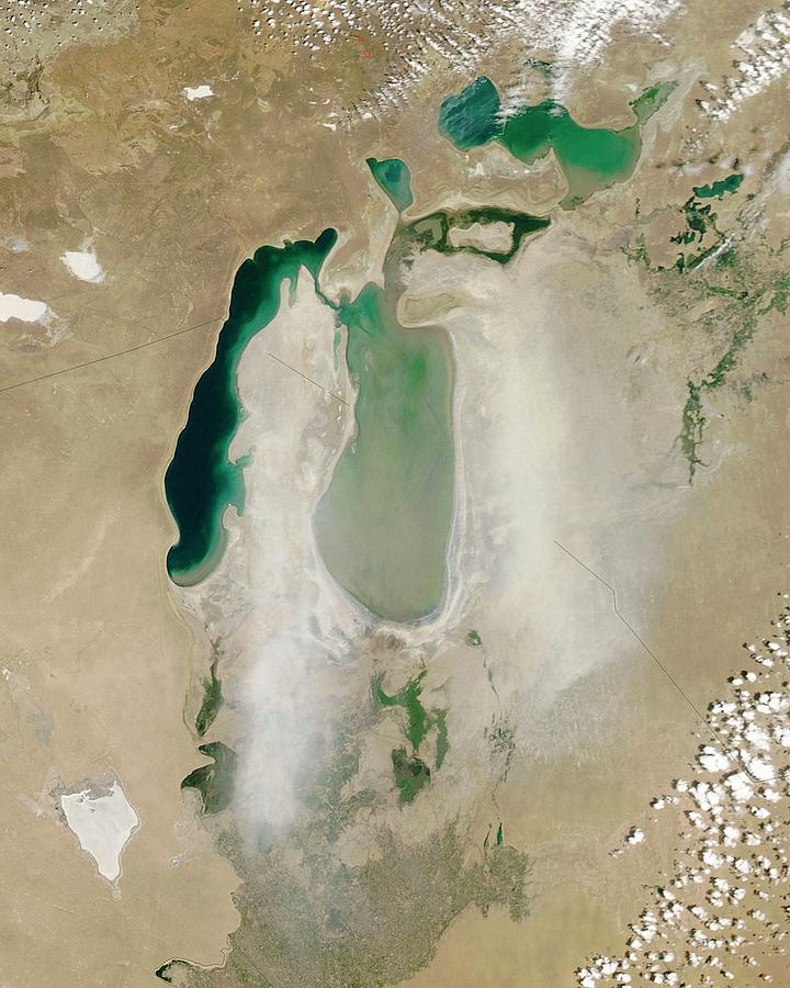 Dust Storm Over The Aral Sea Photograph by Nasa/jeff Schmaltz - Fine ...