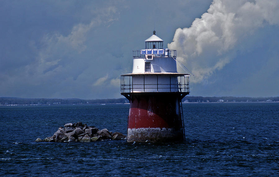 Lighthouse Photograph - Duxbury Pier Lighthouse #1 by Skip Willits