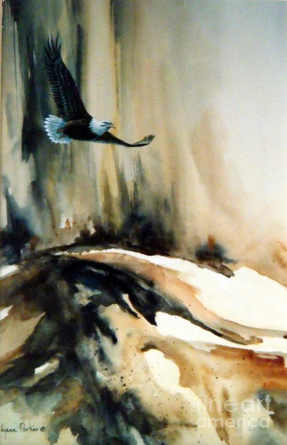 Soaring Eagle Painting - Eagle in Flight by Lynne Parker Soaring Eagle Painting - Eagle in Flight by Lynne Parker