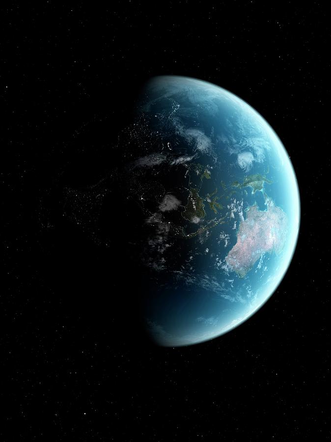Earth From Space, Artwork Digital Art by Sciepro