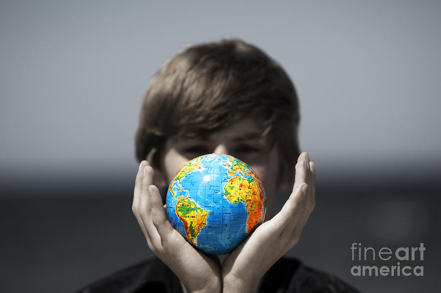 Earth globe in hands. Conceptual image #1 Photograph by Michal Bednarek