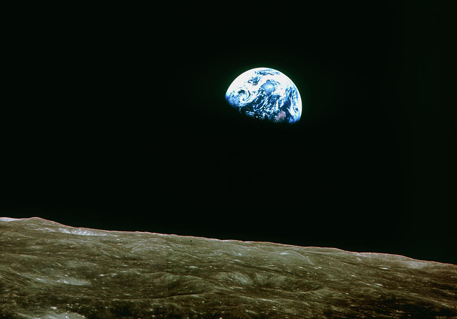 Space Photograph - Earthrise Over Moon #1 by Nasa
