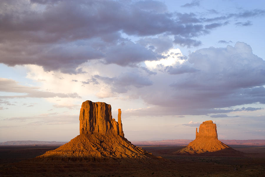 East And West Mittens Monument Valley #1 Photograph by Tom Vezo
