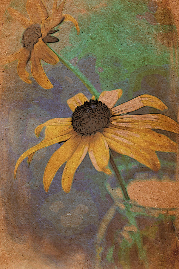 Nature Painting - Echinacea #1 by Bonnie Bruno