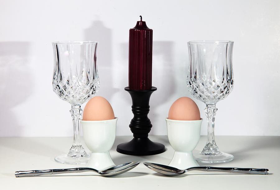 Eggs and Candle #1 Photograph by Cecil Fuselier