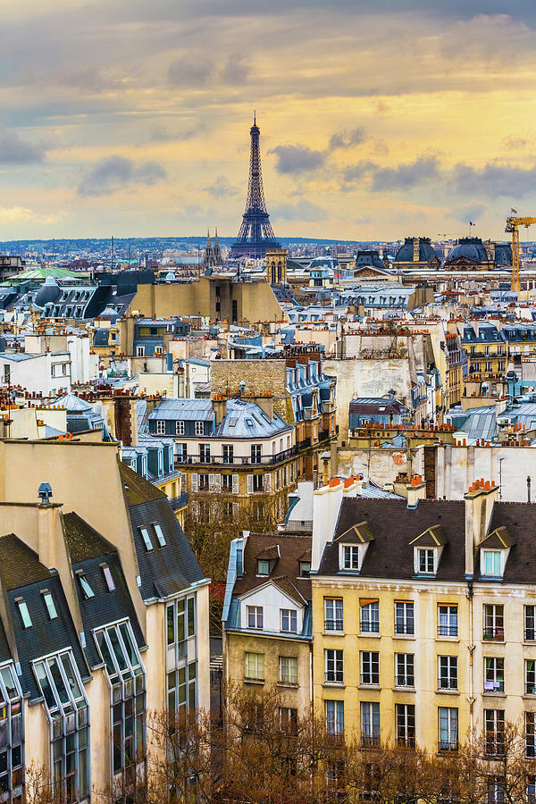 Eiffel Tower And Paris Skyline, France #1 Photograph by Deimagine