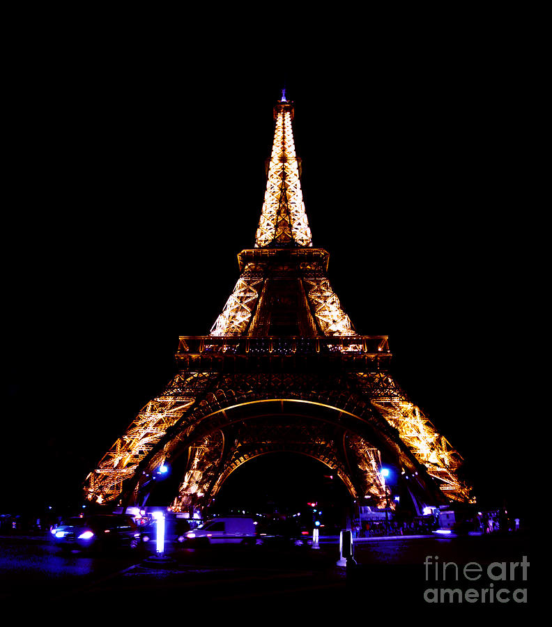 Building Photograph - Eiffel Tower at Night #1 by Sandy MacNeil