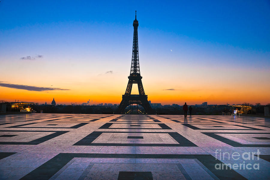 Eiffel tower at sunrise - Paris #1 Photograph by Luciano Mortula