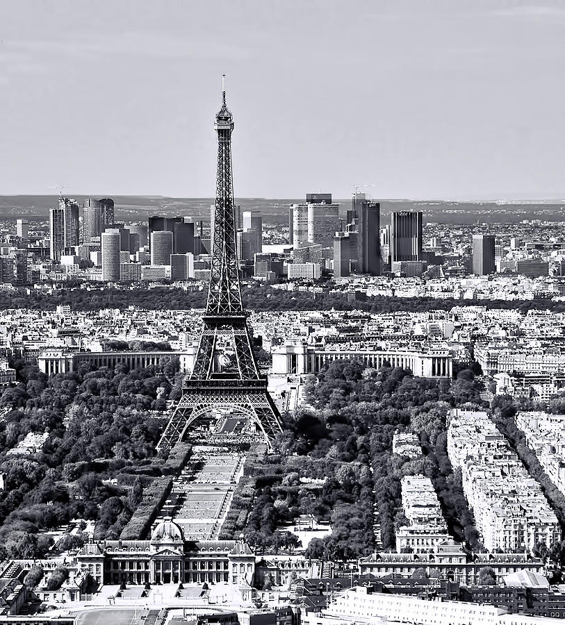 Eiffel Tower in Black and White Photograph by Ginger Wakem