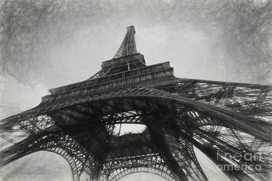 Eiffel Tower Photograph - Eiffel tower as a sketch by Sheila Smart Fine Art Photography