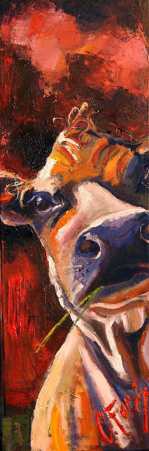 Electric Moo #1 Painting by Carole Foret