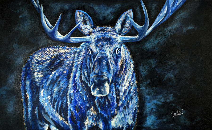 Electric Moose Painting by Teshia Art