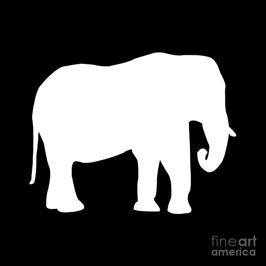 Elephant in Black and White Digital Art by Jackie Farnsworth