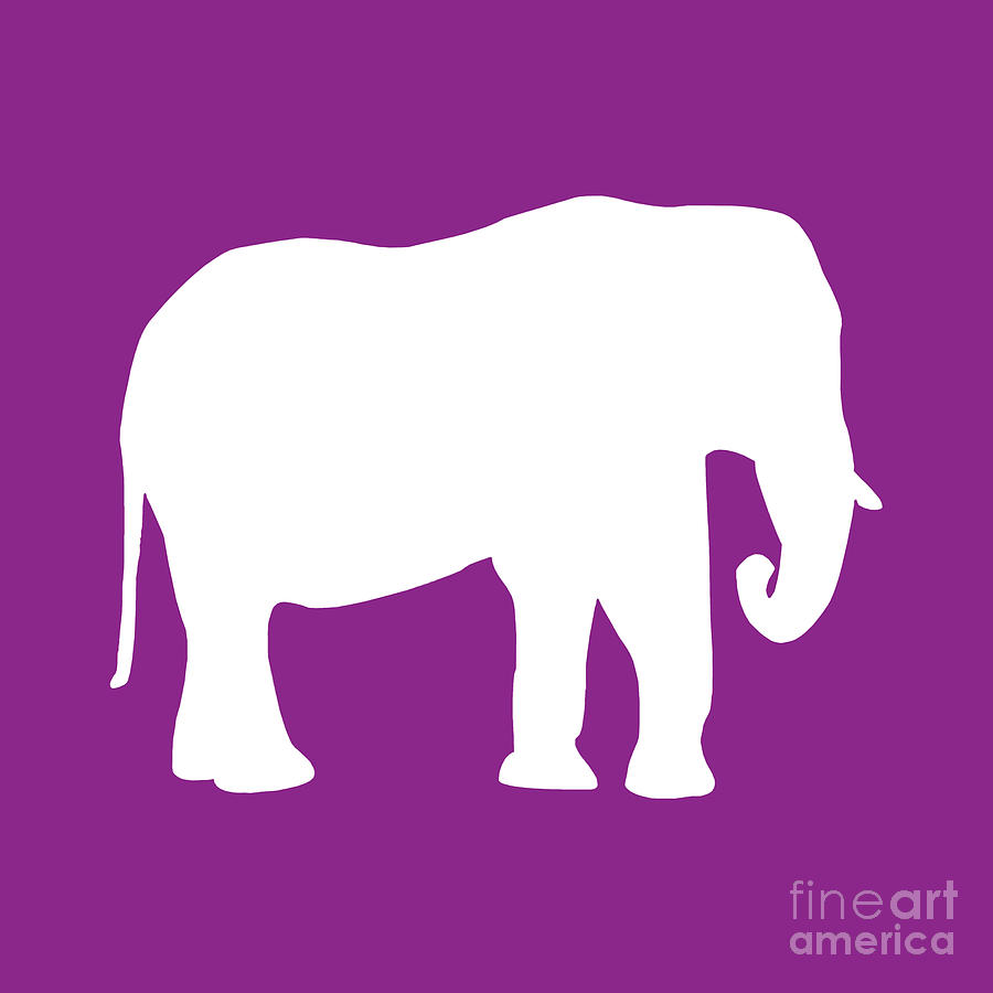 Elephant In Purple And White Digital Art By Jackie Farnsworth Fine