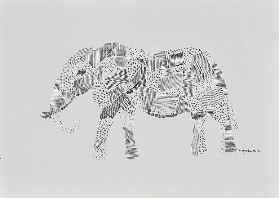 Wildlife Drawing - Elephant by Omary Magambo