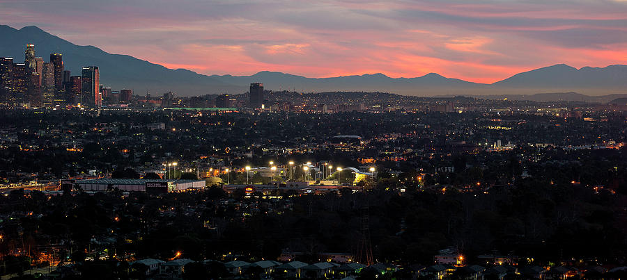 Elevated View Of Downtown Los Angeles Photograph by Panoramic Images ...