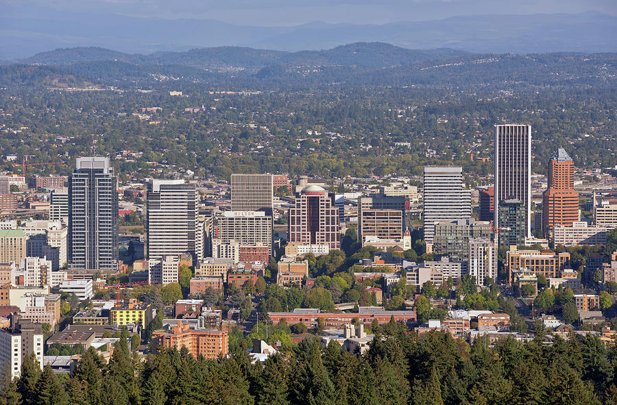 Elevated View Of Downtown Skyline Photograph by Panoramic Images - Fine ...