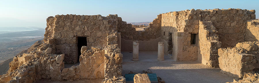 Elevated View Of Ruins Of Fort, Masada #1 Photograph by Panoramic Images