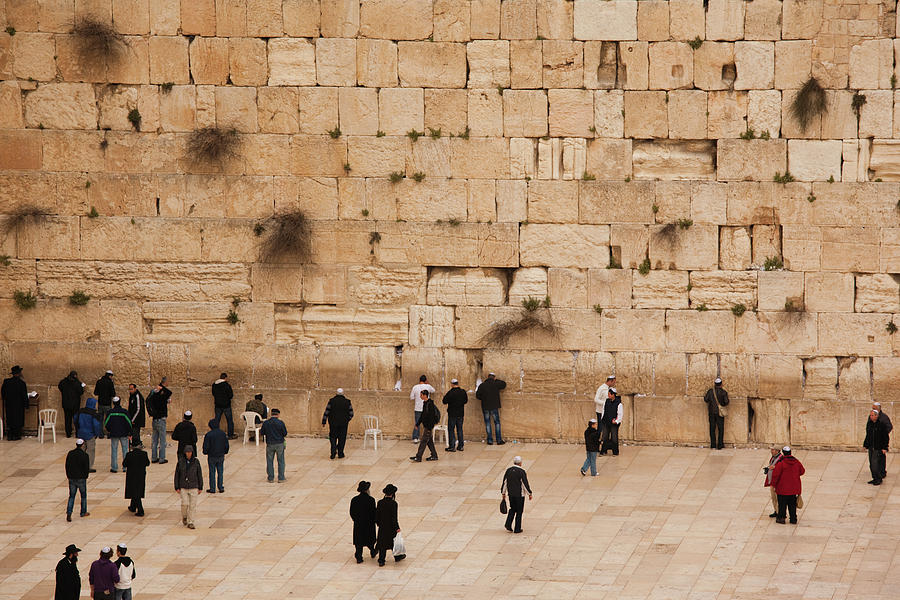 Elevated View Of The Western Wall Plaza Photograph by Panoramic Images