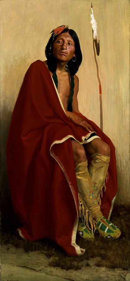 Elk Foot of the Taos Tribe #3 Painting by Eanger Irving Couse
