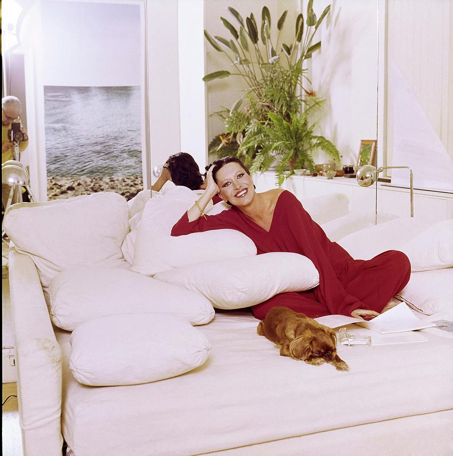 Elsa Peretti Wearing Halston Pajamas #1 Photograph by Horst P. Horst