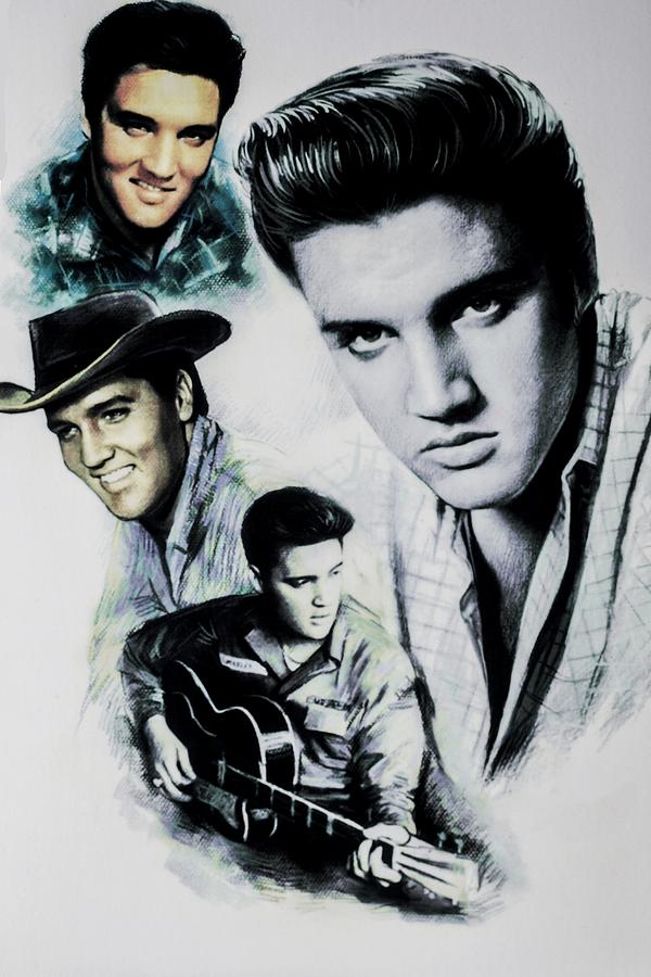 Elvis Presley Photograph - Elvis Collage #2 by Jim Markiewicz