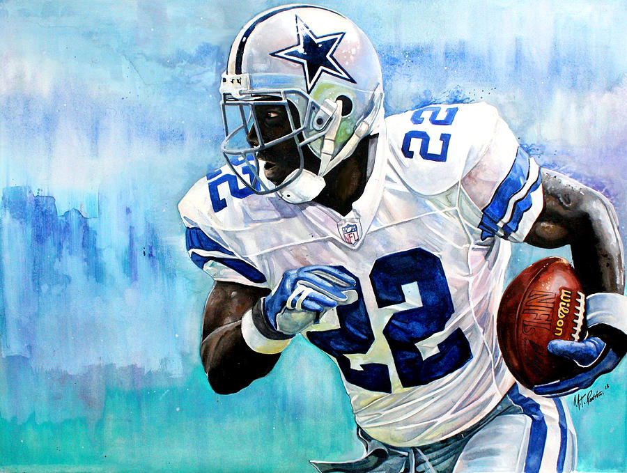 Football Painting - Emmitt Smith #1 by Michael Pattison