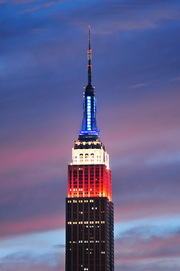 Empire State Building at night #1 Photograph by Songquan Deng