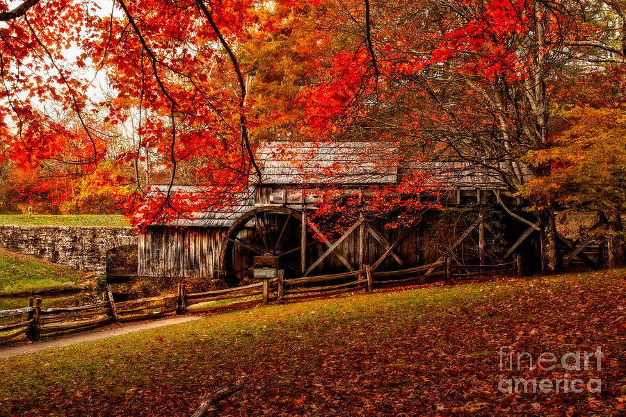 Enchanted Autumn Morning at the Mill #1 Photograph by Deborah Scannell